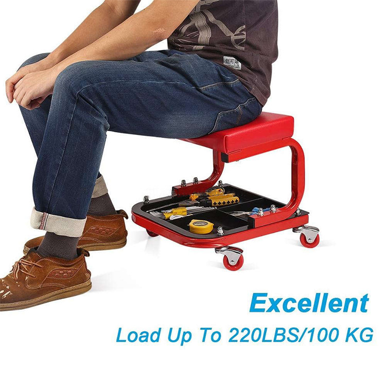 U Rolling Seat Stool Chair Garage Repair Stool