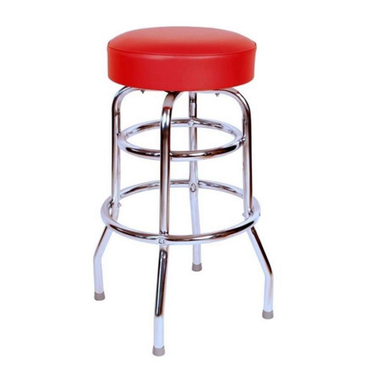 Leather Packing Swivel Bar Stool