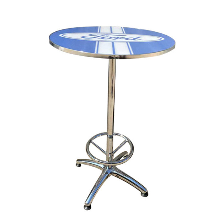 Round Metal Bistro Pub Bar Table