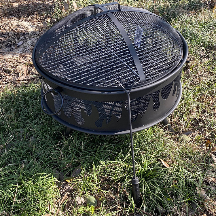 Outdoor Heating Fire Pit Wood Burning BBQ with Cover