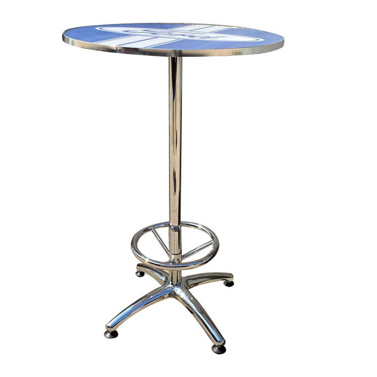 Round Metal Bistro Pub Bar Table