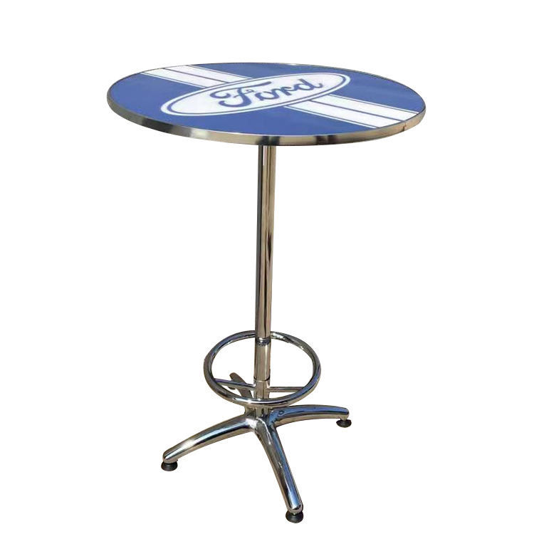 Round Metal Bistro Pub Bar Table