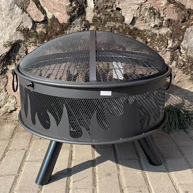 Outdoor Heating Fire Pit Wood Burning BBQ with Cover