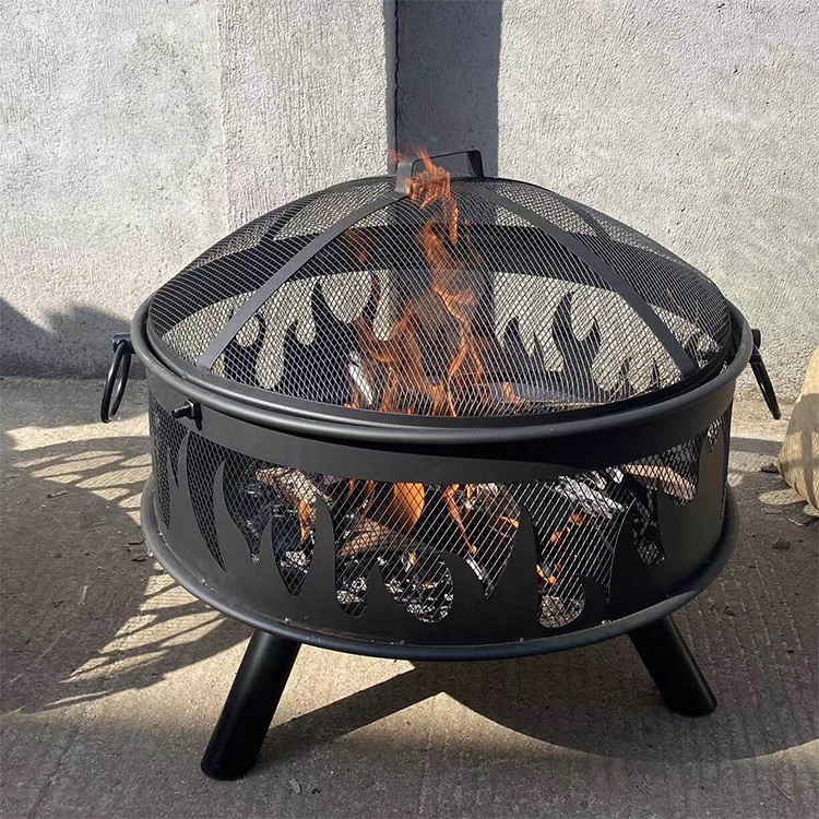 Outdoor Heating Fire Pit Wood Burning BBQ with Cover