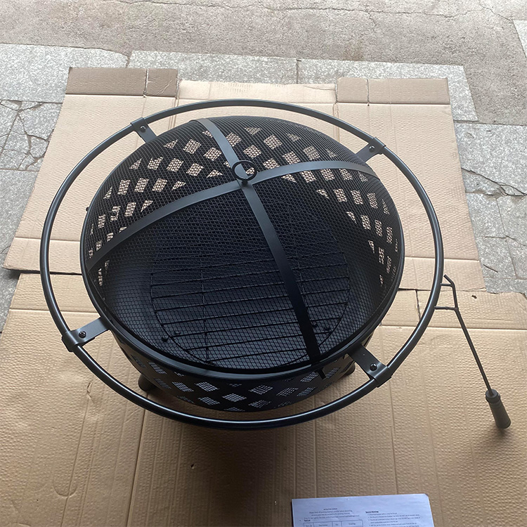 Outdoor Steel Round Wood Burning BBQ Fire Pit