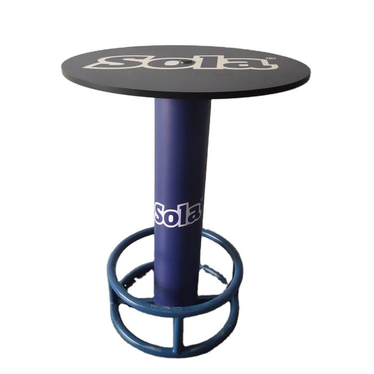 Blue Tall Round Bar Table