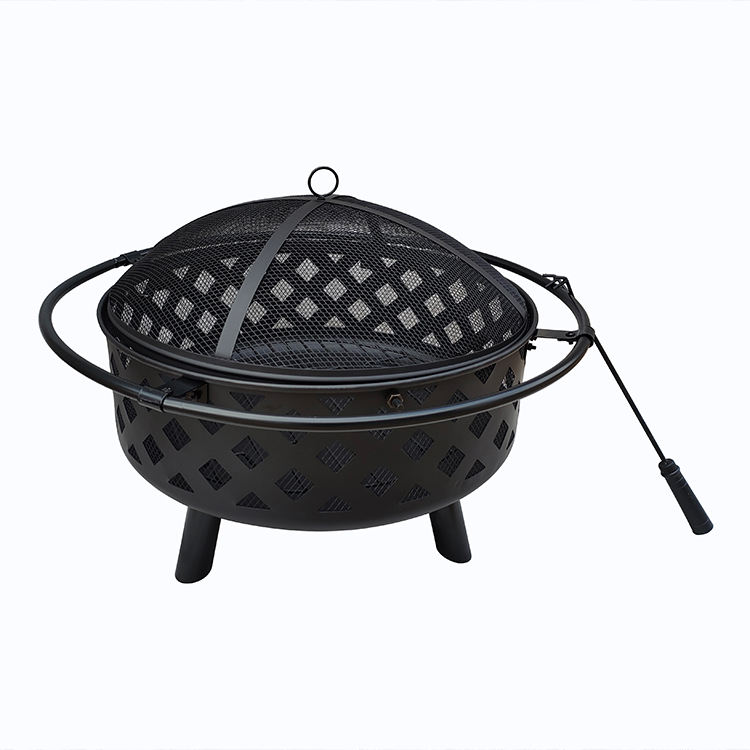 Camping Grill Fire Pit With Poker
