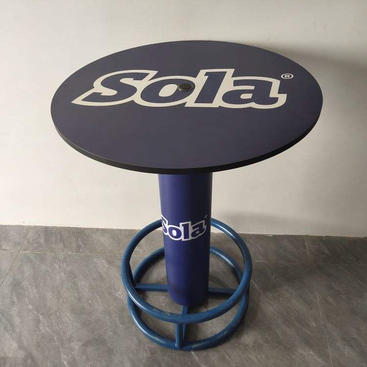 Blue Tall Round Bar Table