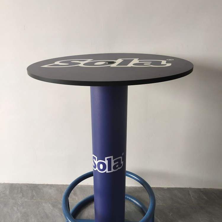 Blue Tall Round Bar Table