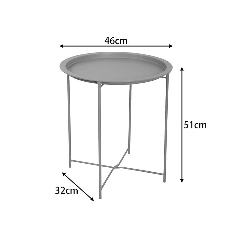 Round Foldable Metal Coffee Table