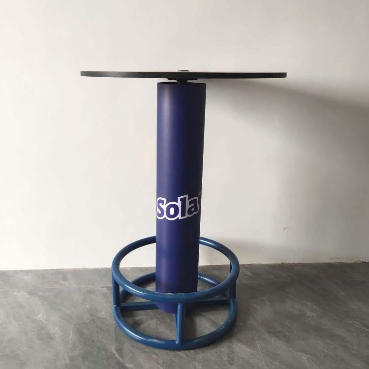 Blue Tall Round Bar Table