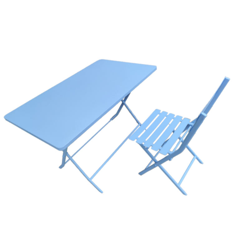 Folding Outdoor Iron Table 3Pcs Dining Restaurant Table And Chair