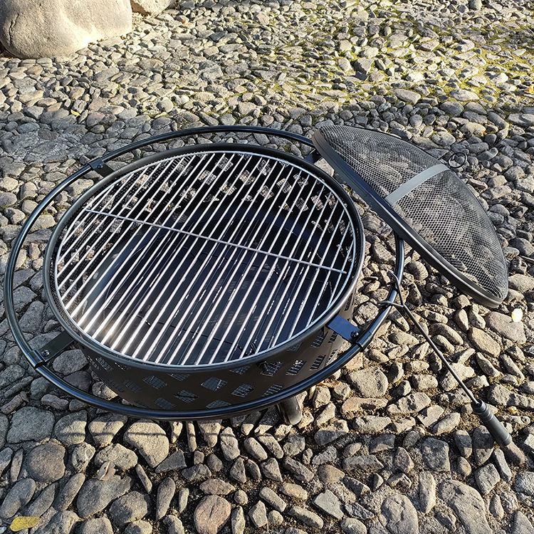 Camping Grill Fire Pit With Poker